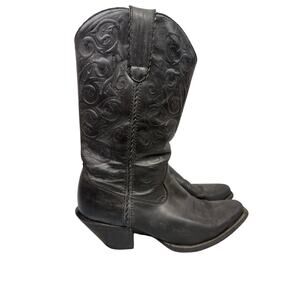 Durango Black Cowboy Boots Women's Size 9 Western Round Toe Spur Ledge